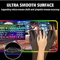 Vista 6 de Alfombrilla de mouse para juegos de anime sexy para niñas, pecho RGB, alfombrilla de mouse de anime Genshin Impact Hu Tao Gaming, grande, sexy