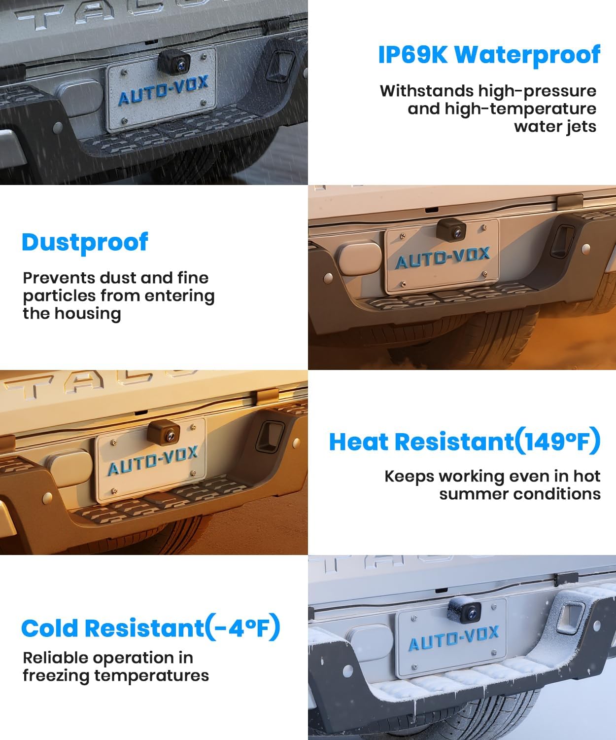 AUTO-VOX Wireless Backup Camera: 5" 1080P HD Dual-Channel Monitor, Easy Installation,Stable Digital Transmission Signal,IP69K Waterproof Night Vision Back Up Camera for Truck,SUV,Pickup,Car,Trailer