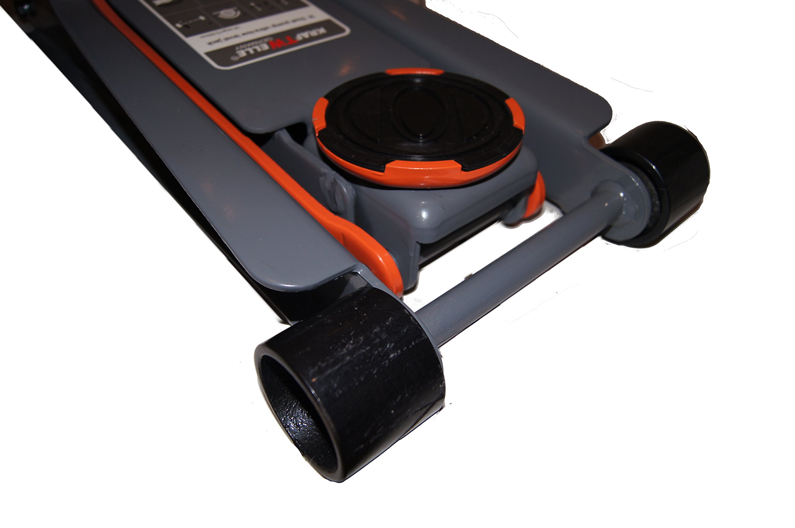 Gato hidráulico con ruedas, 3 toneladas (doble pistón hidráulico, 75 mm – 500 mm)