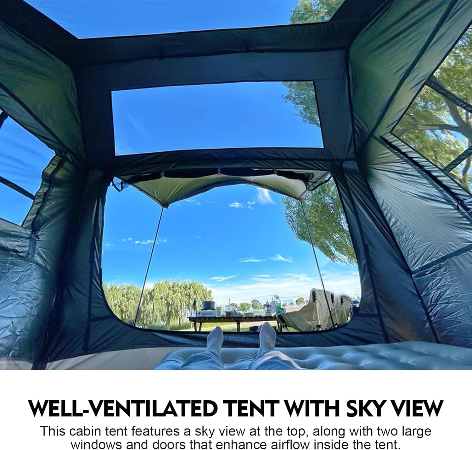 Jupiter 5 6 13 Outdoor Camping Tent for 4 6 8 People, Fully Automatic Quick Opening, Canopy for Outdoor Picnic, Park & Family Use, Silver Coated Sunscreen & Waterproof