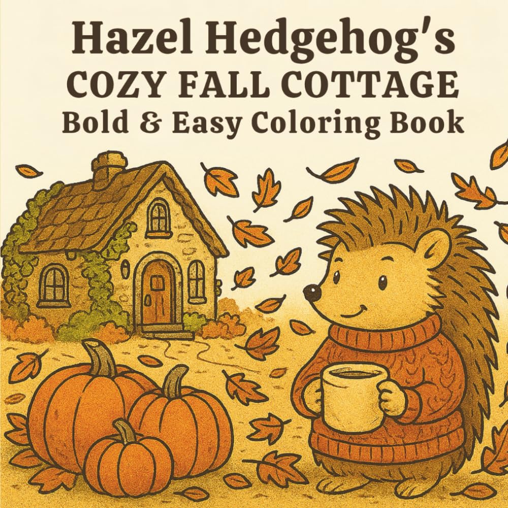 Hazel Hedgehog's Cozy Fall Cottage Coloring Book