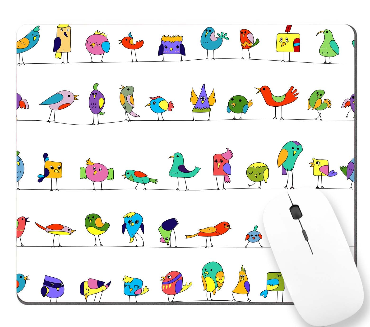 TSSOHU Gaming Mouse Pad, Birds Customized Premium-Textured Mouse Mat,Washable Mousepads with Lycra Cloth, Non-Slip Rubber Base Small Mousepad, 9.5×7.9