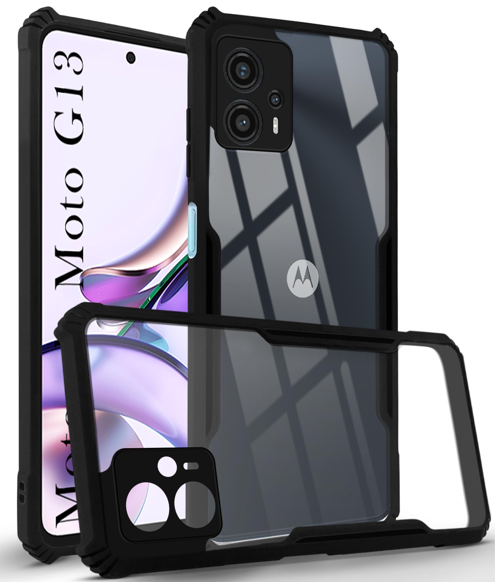 Jkobi Back Cover Case for Motorola Moto G13 (Shockproof with Polycarbonate Clear Panel | Professional Black) (B0CBXJSXD6) Amazon Price History, Amazon Price Tracker