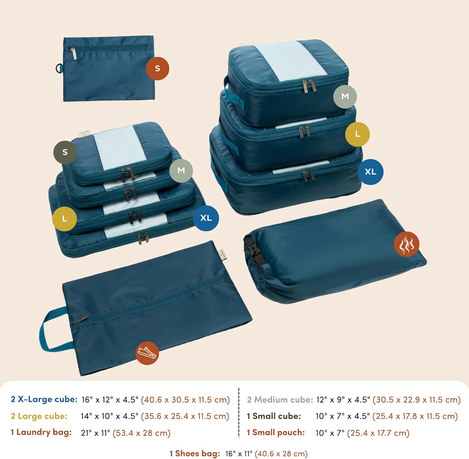 10-Pack Large Compression Packing Cubes for Travel - Lightweight Compression Packing Cube Set, Water-Resistant Luggage Organizer Bags & Suitcase Organizers, Travel Cubes for Carry-On, Checked Luggage - Image 5