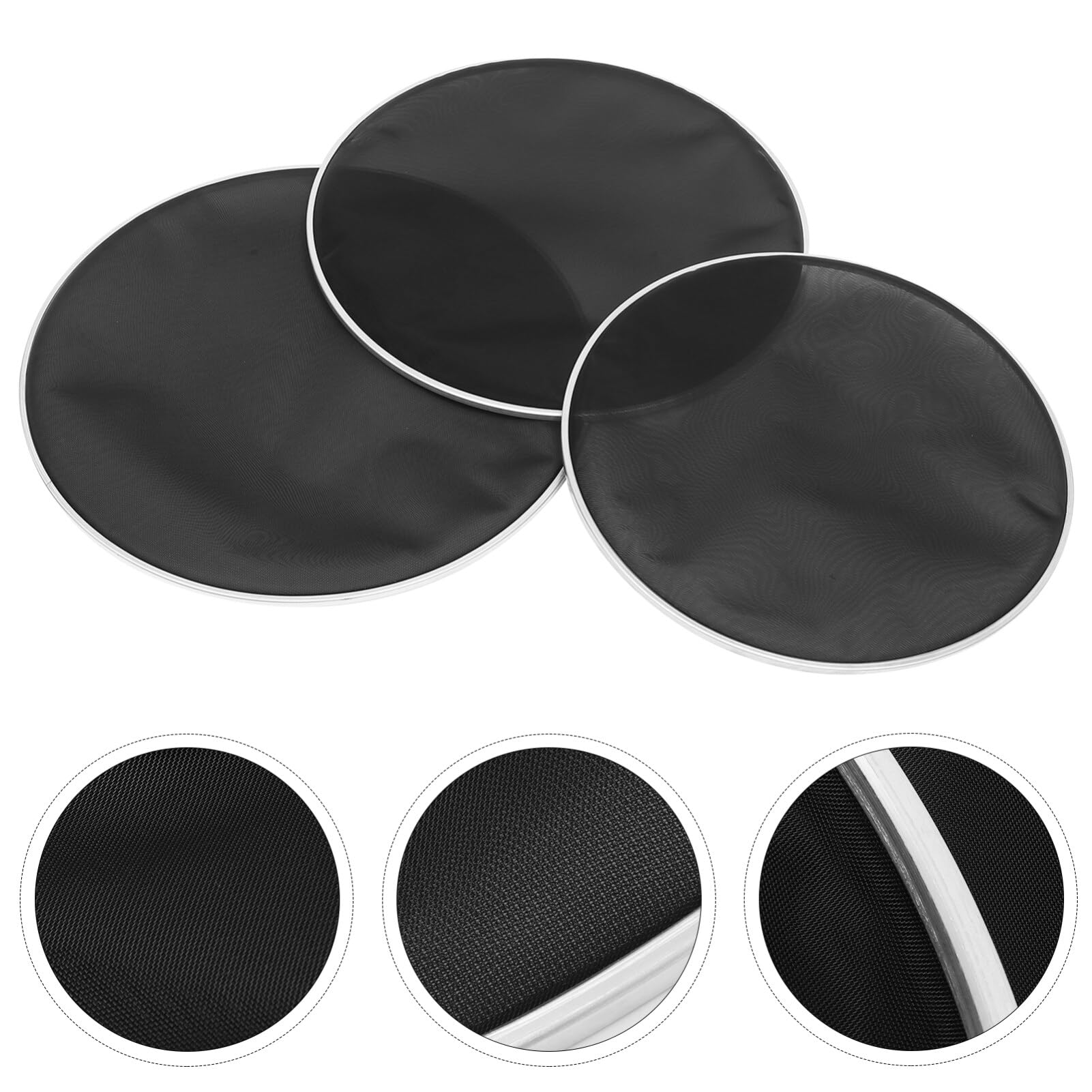 Alasum 3 pcs Double Layer Drum Heads Silent Drum Heads Mute Drum Heads Replacement Drum Heads