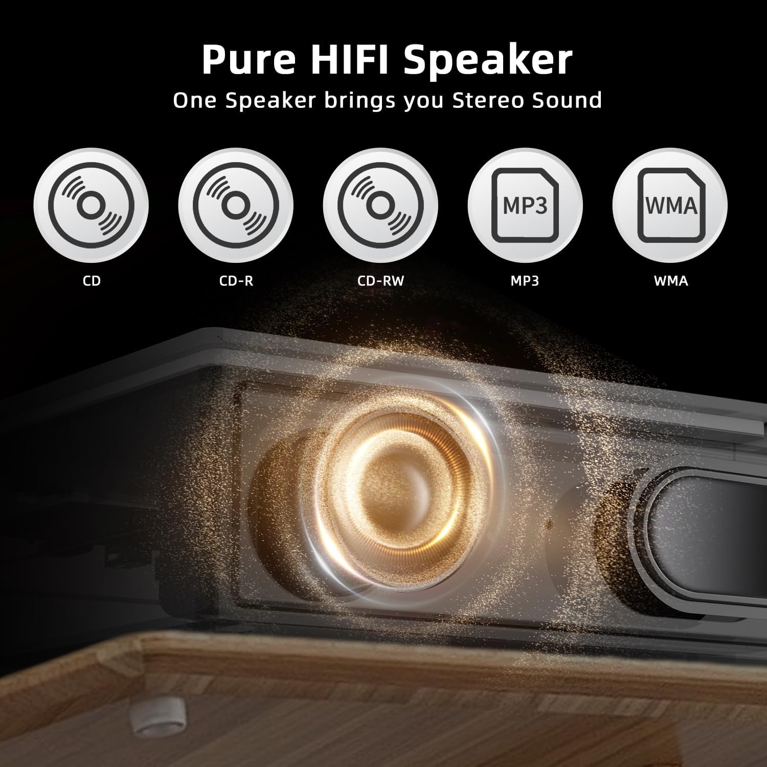 Portable CD Player with Bluetooth for Home, Small CD Player Cute Retro Music Player Built-in HiFi Speaker for Outdoor, 4000mAh Rechargeable & Remote Control, Support USB/AUX/Optical Playback-White