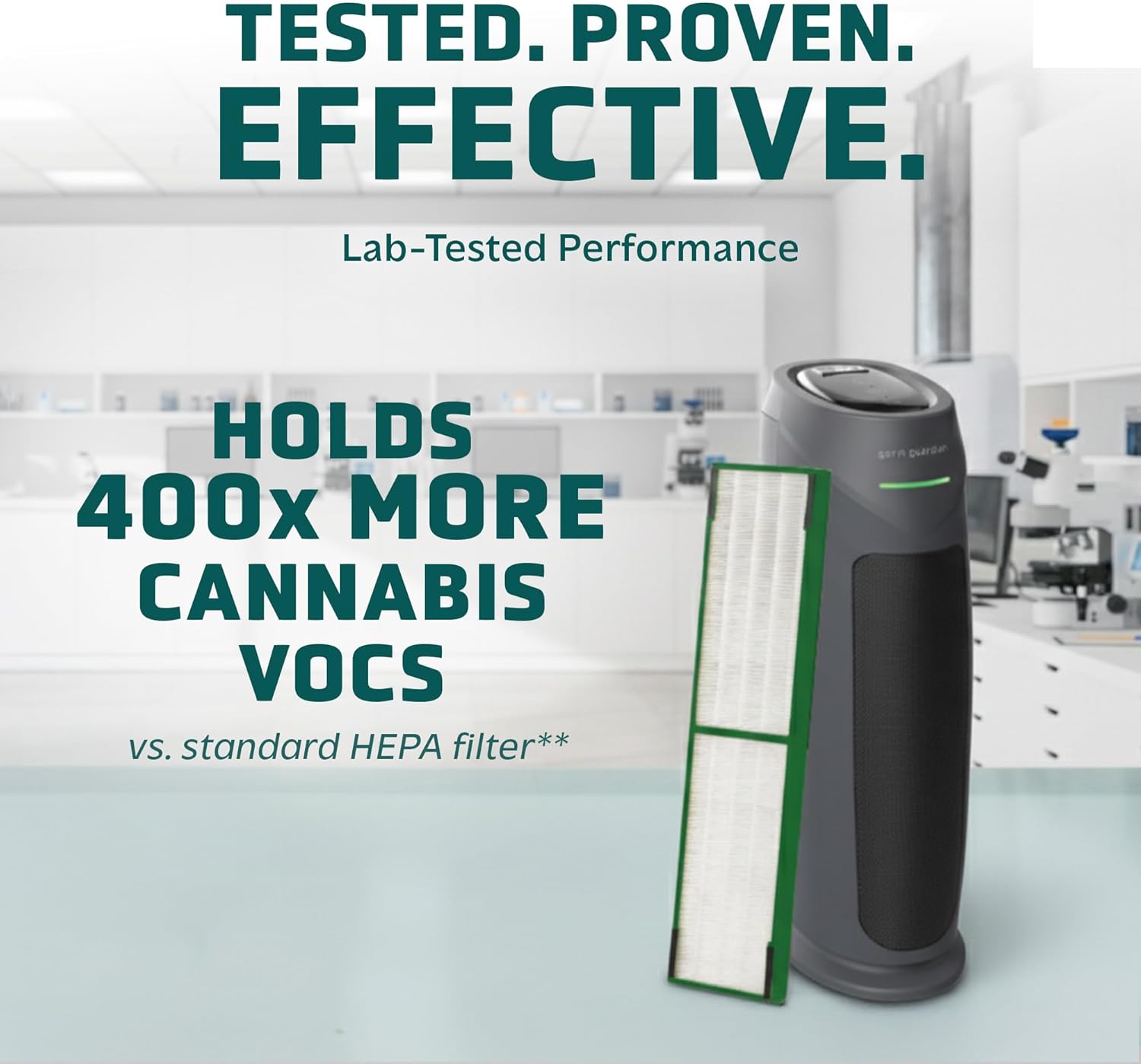 GermGuardian Cannabis Smoke Filter B, Genuine Air Purifier Replacement Filter, Designed to Capture Cannabis Smoke, Odors & Gases, fits AC4825, AC4300, AC4880 models, FLT420B