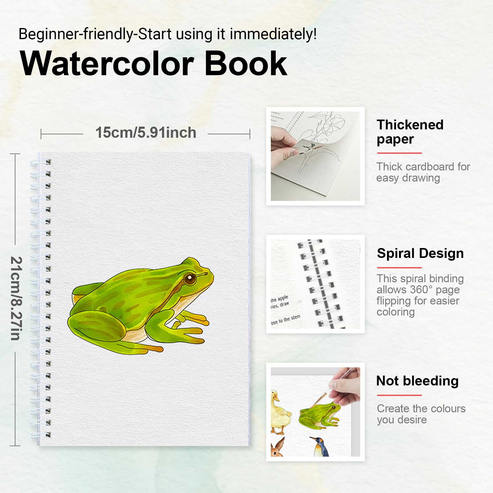 Libro para colorear de acuarela-conejo