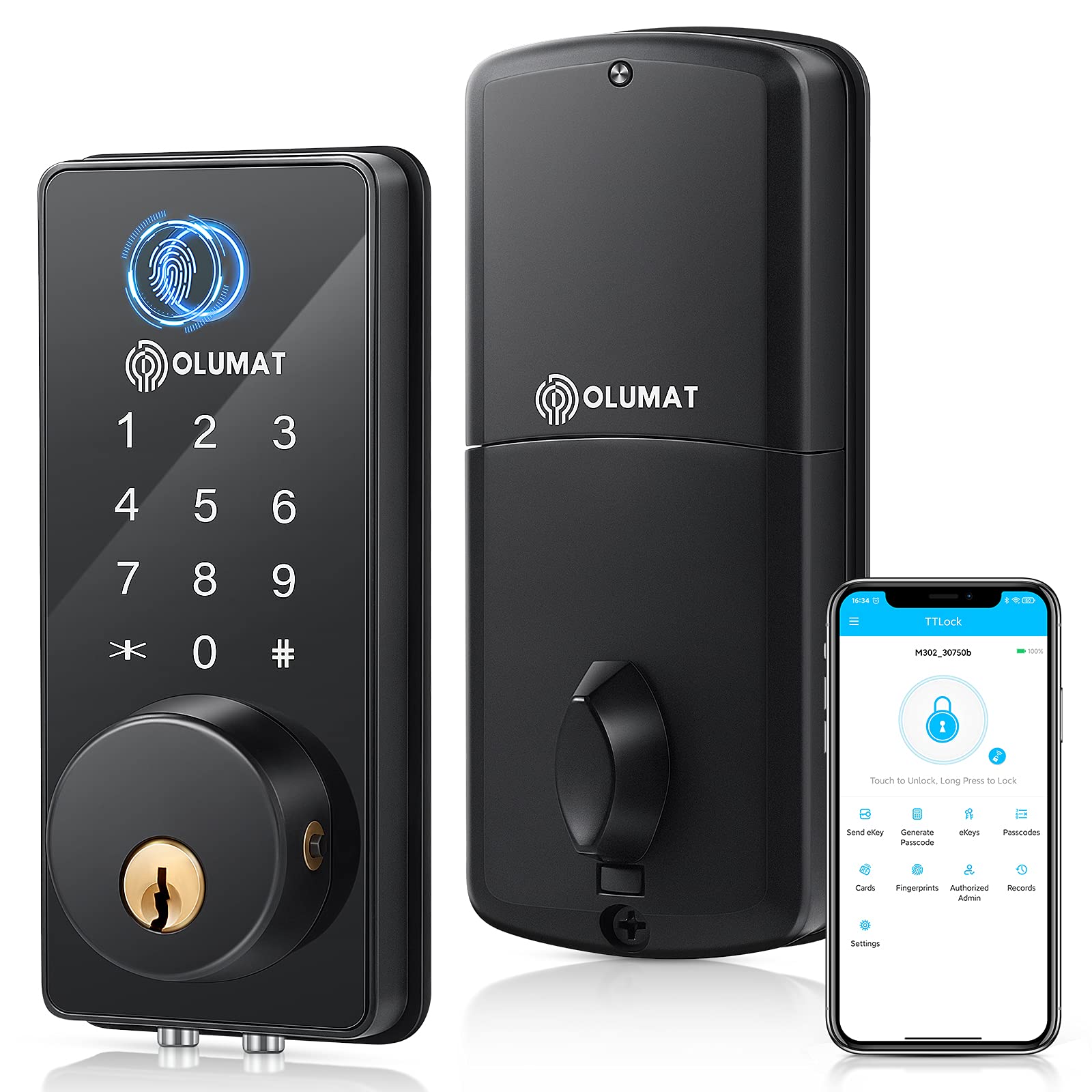 Buy Smart Door Lock, OLUMAT Keyless Entry Door Lock, Fingerprint Smart