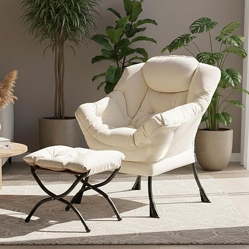 Miniatura 8 de Tiita - Sillón reclinable con otomana, grande, moderno, silla de ocio, de lectura, con reposapiés, para dormitorio, sala de estar, dormitorios,