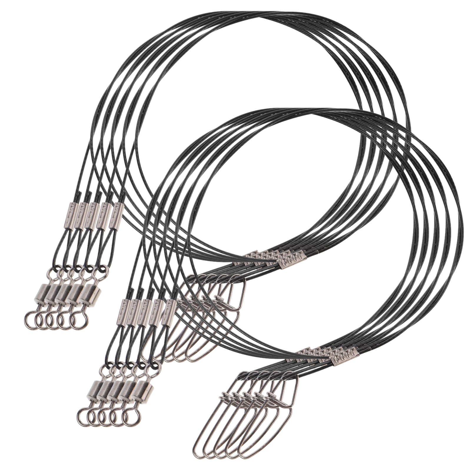 BRIGHTFUFU Stainless Steel Wire Leaders 50cm Length High Strength Fishing Line Snaps Line for Saltwater Fishing