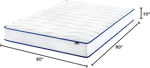Miniatura 32 de ZINUS Colchón esencial de resortes interiores de 8 pulgadas, colchón para niños, sensación de firmeza media, espumas certificadas CertiPUR-US,