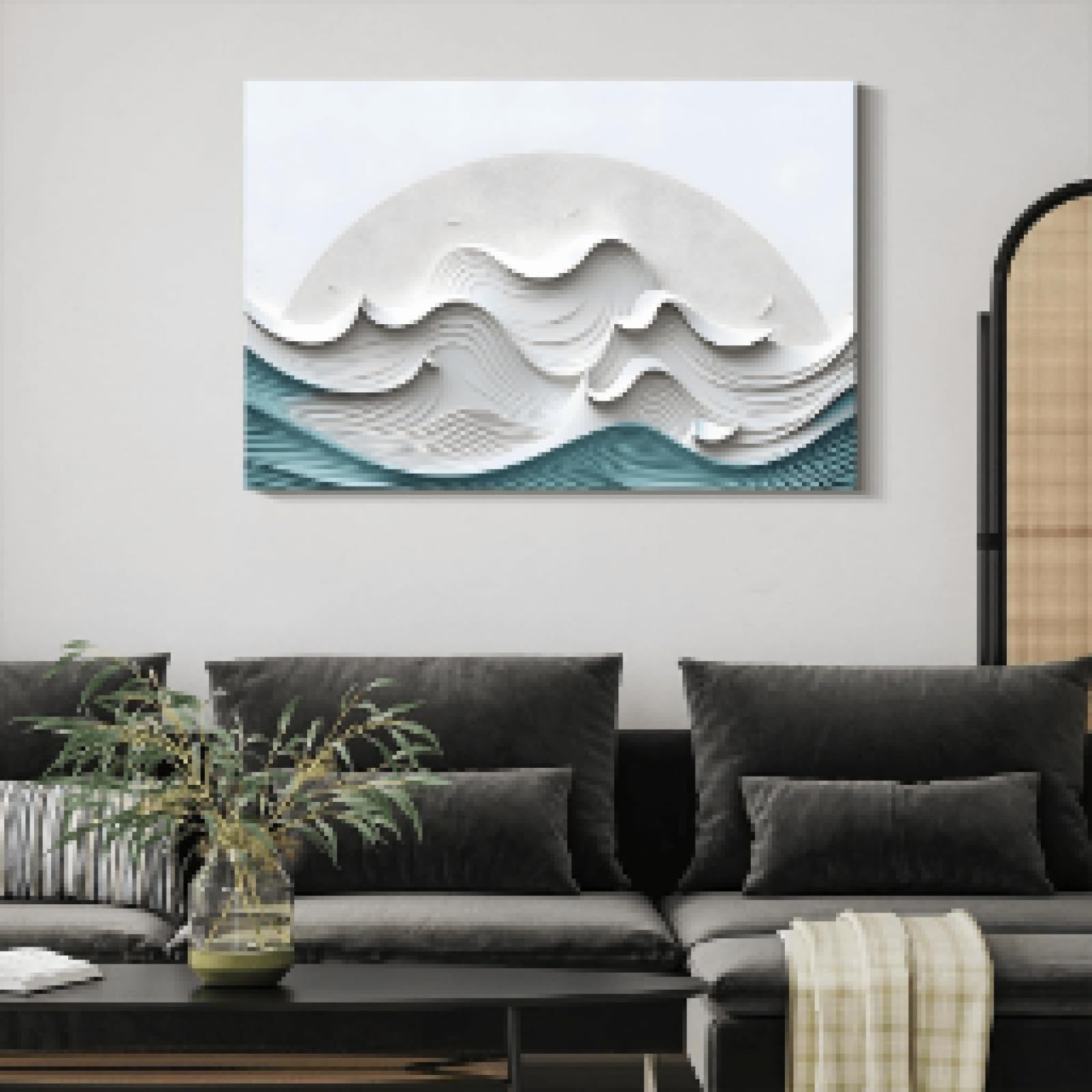 Ocean Waves Canvas Poster Wall Art Prints For Bedroom Living Room Hallway Wall Decor Frame 40x60cm