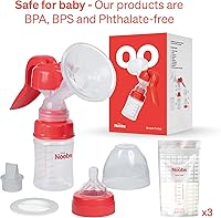 Vista 2 de Love Noobs Extractor de leche manual con 3 bolsas de almacenamiento de leche materna adicionales, bomba de mano, bomba de lactancia manual