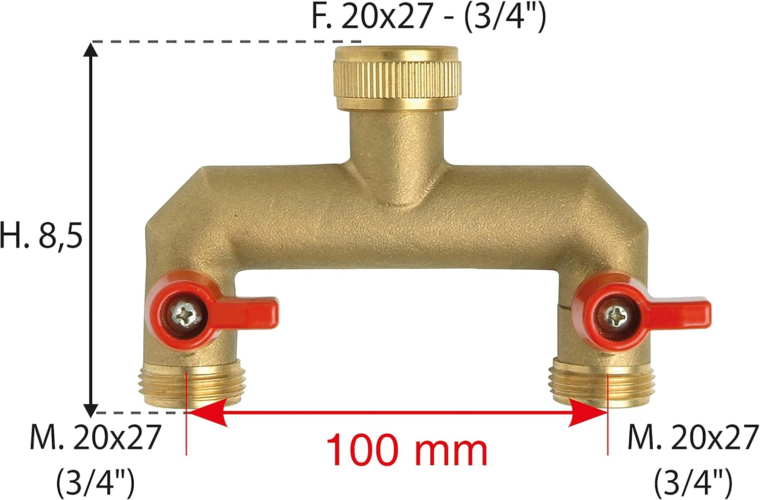 Boutt 2171659 NR202 Tap Y Connector Selector 2 Male Valve Outlets 20 x 27