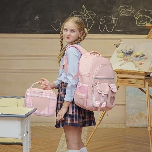 Miniatura 2 de Mochila para niñas - Mochilas para libros y mochila escolar para niñas, Rosado, Mochilas Daypack