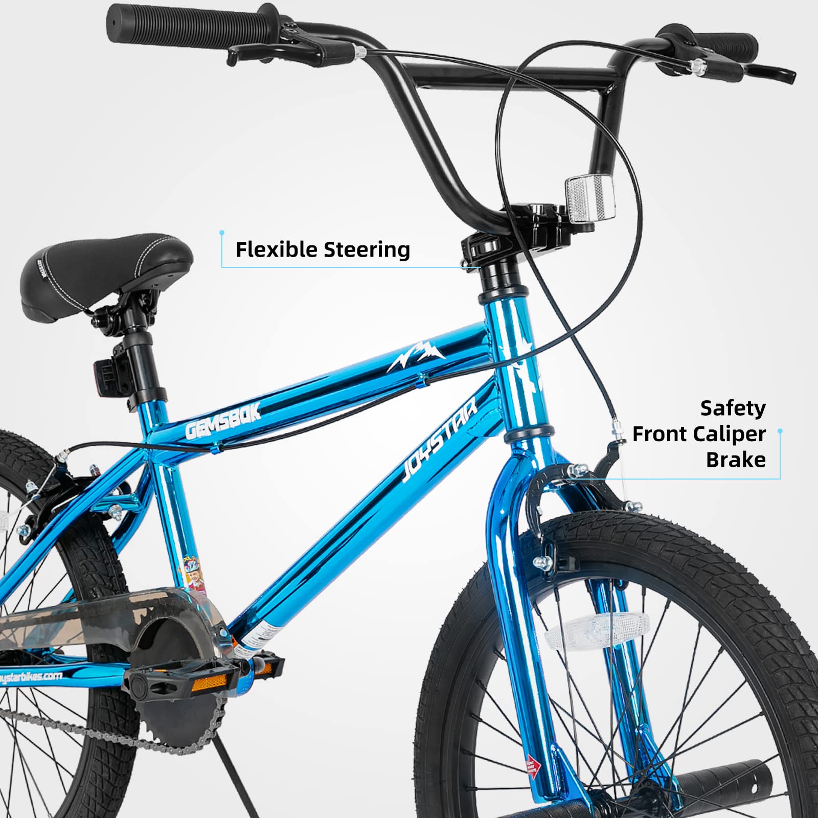 JOYSTAR Bicicletta BMX 20 da 24 pollici per bambini e bambine dai 7 ai 12 anni | Bicicletta freestyle per principianti con due freni a mano e 2 pegs