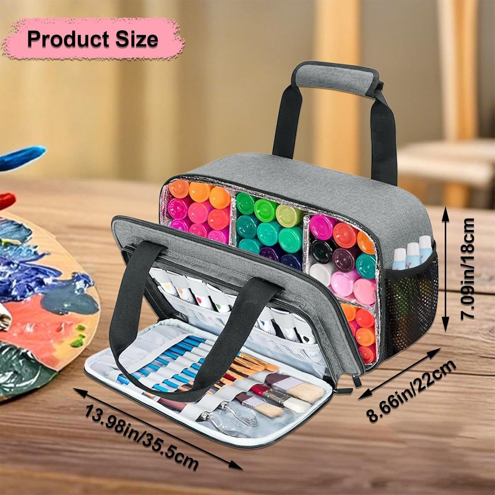 Sac de Fournitures d'art | Organisateur de Valise de Sac d'artiste - Grand étui Porte-Peinture avec Une capacité pour Les Accessoires de Peinture et Les Fournitures d'artisanat Convient pour