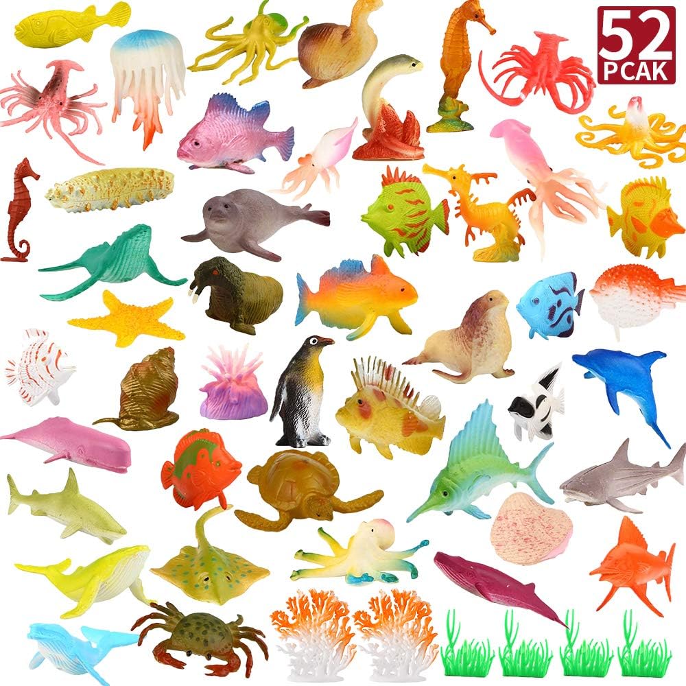 Toys Gifts for 3-8 Year Old Girls Boys, Pool Bath Mini Toys Ocean Sea Animal Party Supplies Favors for Toddlers Kids Boys Girls Birthday Gifts Favors Supplies for Kids Prizes Box Bulk Classroom Toys