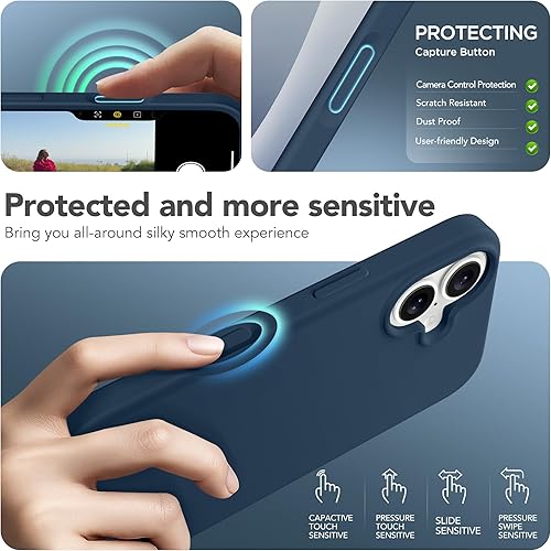 Miniatura 324 de GONEZ Funda para iPhone 14 Pro, compatible con Magsafe, con protector de pantalla + protector de lente de cámara, forro de microfibra suave