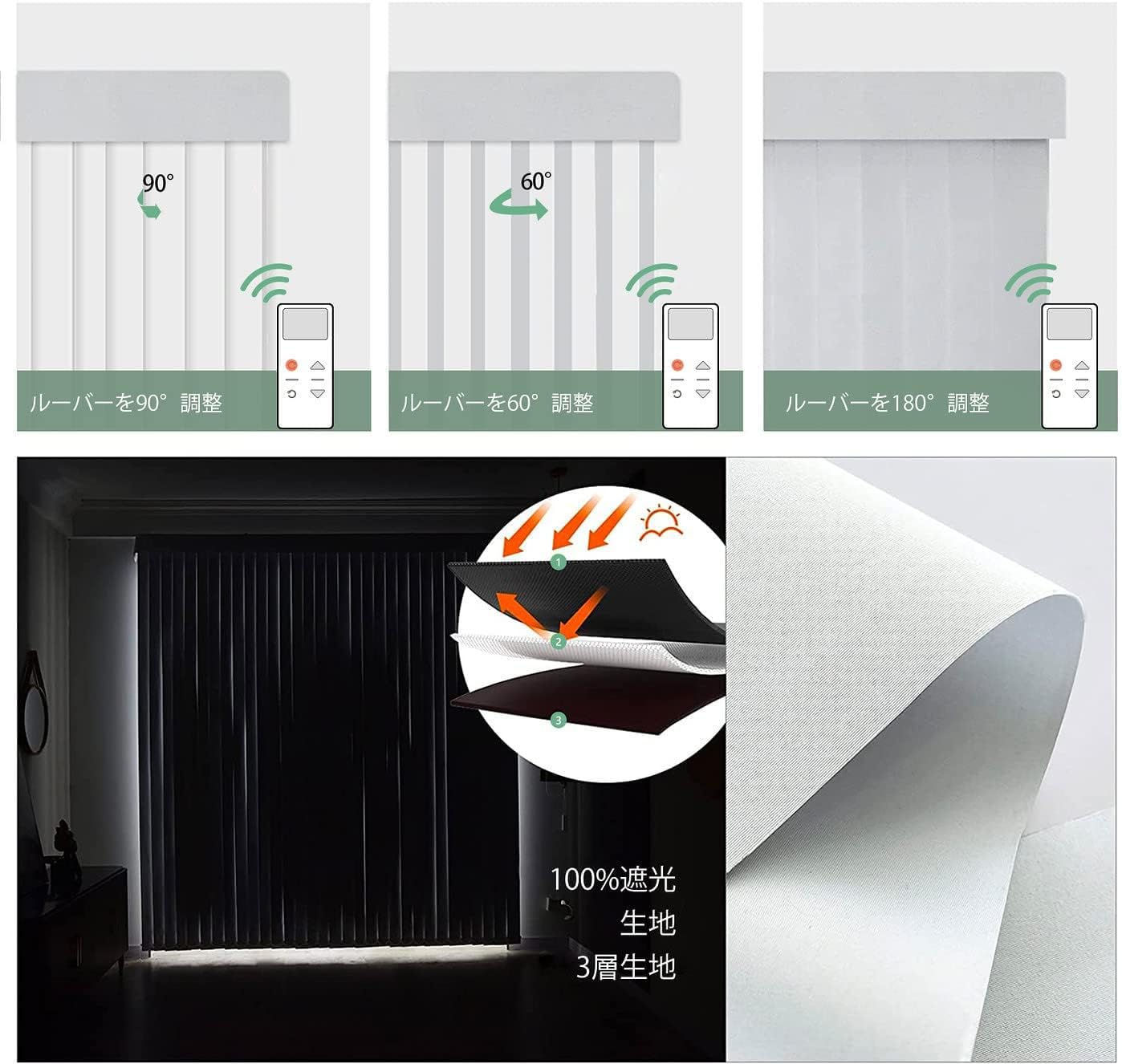 Amazon｜Yoolax 電動ブラインド 縦型ブラインドカーテン