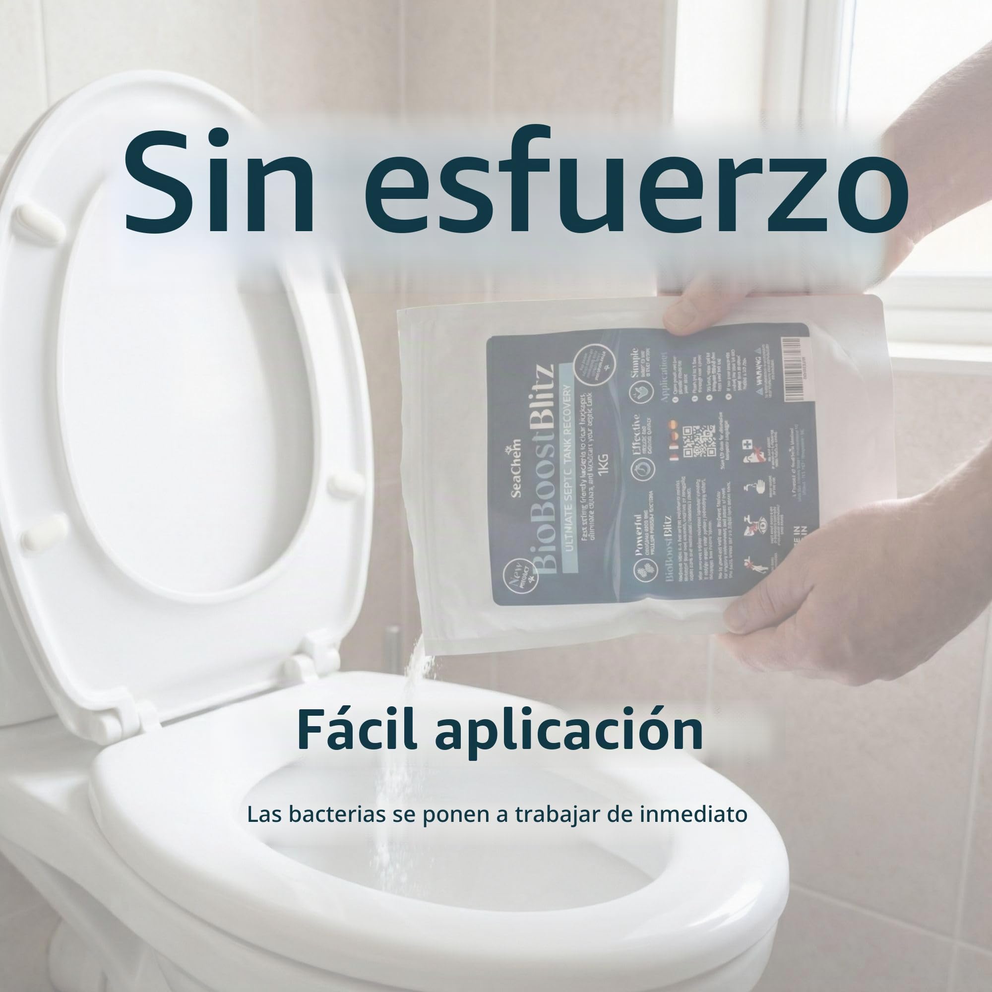 Sea-Chem BioBoost Blitz | Tratamiento de Choque Único para Fosa Séptica | Súper Concentrado Bacteriano | Elimina Olores, Atascos y Lodos Rápido | Recuperación Inmediata de Depósitos Lentos