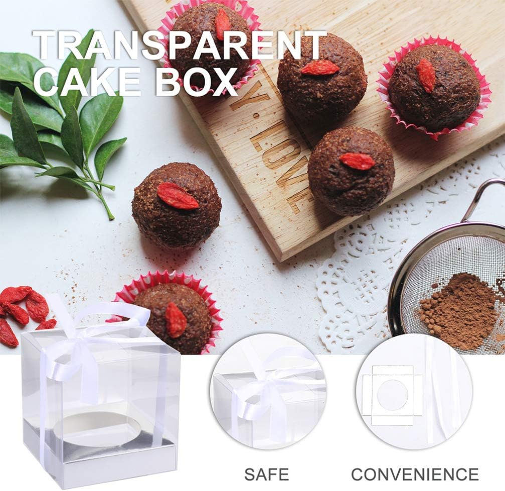 DOITOOL Pcs 1 Cake Box Food Wrapping Bags Mini Cake Dome Storage Cubes with Lid Clear Cake Bakery Packaging Food Storage Cases Cake Stand Clear Candy Bags Pvc Baby Macaron Carrier Box