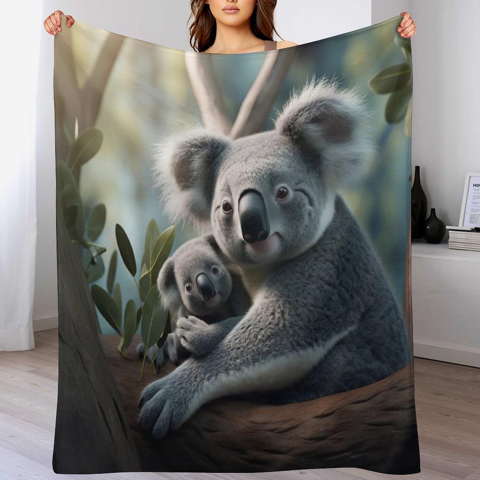 Manta de franela Koala 180x200 suave para dormitorio sofa cuatro estaciones