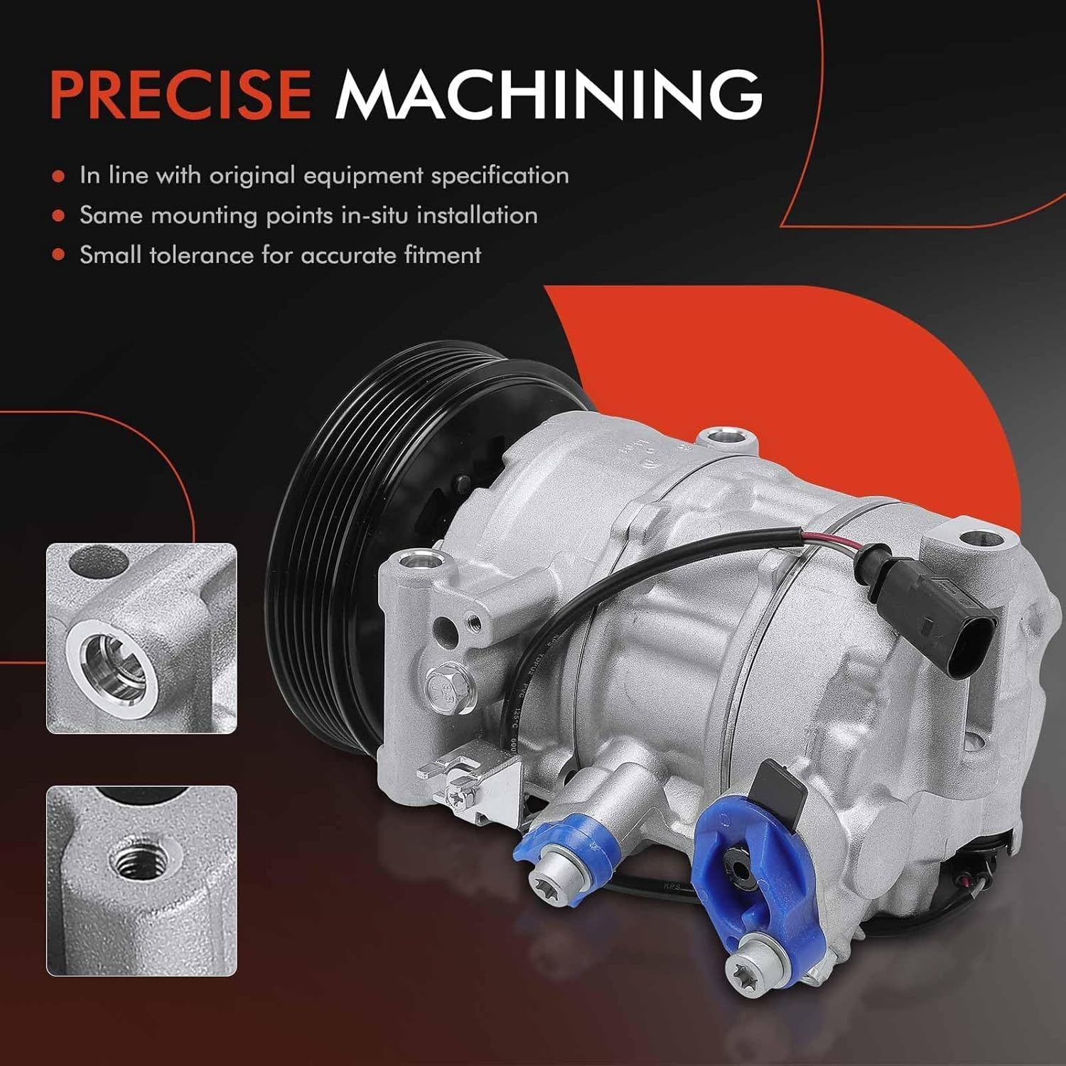 A-Premium Air Conditioner AC Compressor with Clutch Compatible with Audi A4 Quattro 2016-2016, Q5 2013-2017, S4 2013-2016, S5 2013-2017, SQ5 2014-2017, 3.0L