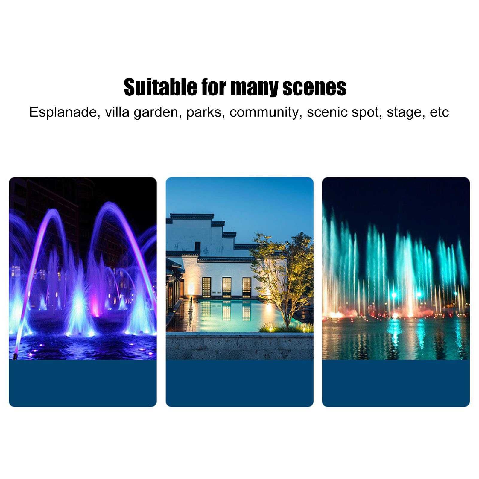 Sonew LED-Poolleuchte, IP68 AC 12 V, 15 W, Wasserdichte Wandmontage, Weißes Licht, für eingelassene Pools, Teiche