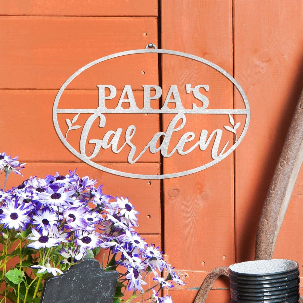 Garden Oval for Him (Papa's) -Garden Signs Decorative Outdoor -Yard gifts for men -Outdoor Signs -Gifts for gardeners men -fathers day yard plaque -Gardening Signs