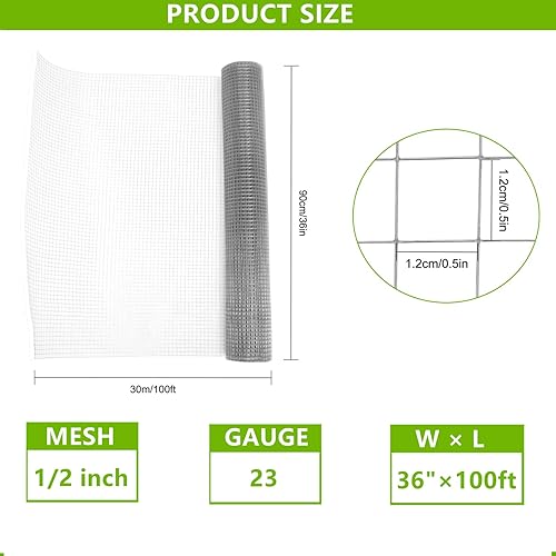 Miniatura 3 de Gdrasuya10 Paño de hardware 12 pulgada 36 inx50 pies de alambre de malla de metal galvanizado después de soldado con autógena jaula de animales