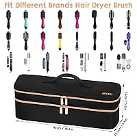 Vista 2 de APOKE Estuche de viaje de doble capa compatible con el secador de pelo y cepillo de aire caliente One Step de Revlon Original 1.0 y Plus 2.0, bolsa