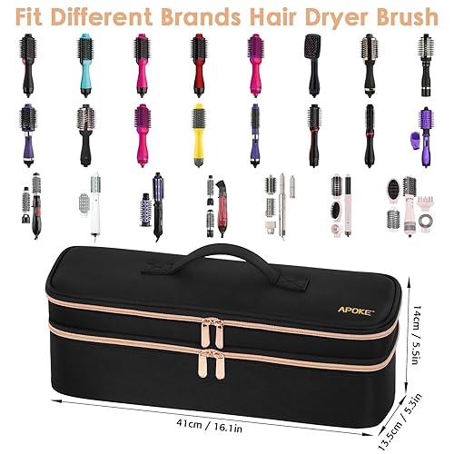 Miniatura 2 de APOKE Funda de viaje de doble capa compatible con Revlon One Step cepillo secador de pelo original 1.0 y Plus 2.0, estuche de transporte ligero