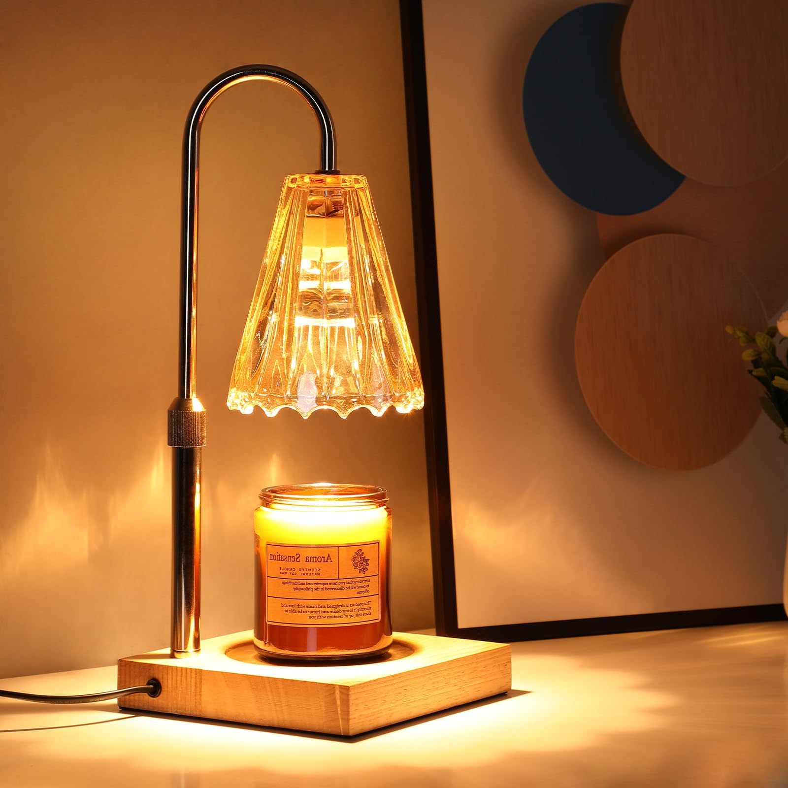 Candle Warmer Lamp with Timer, Brightness Dimmable Candle