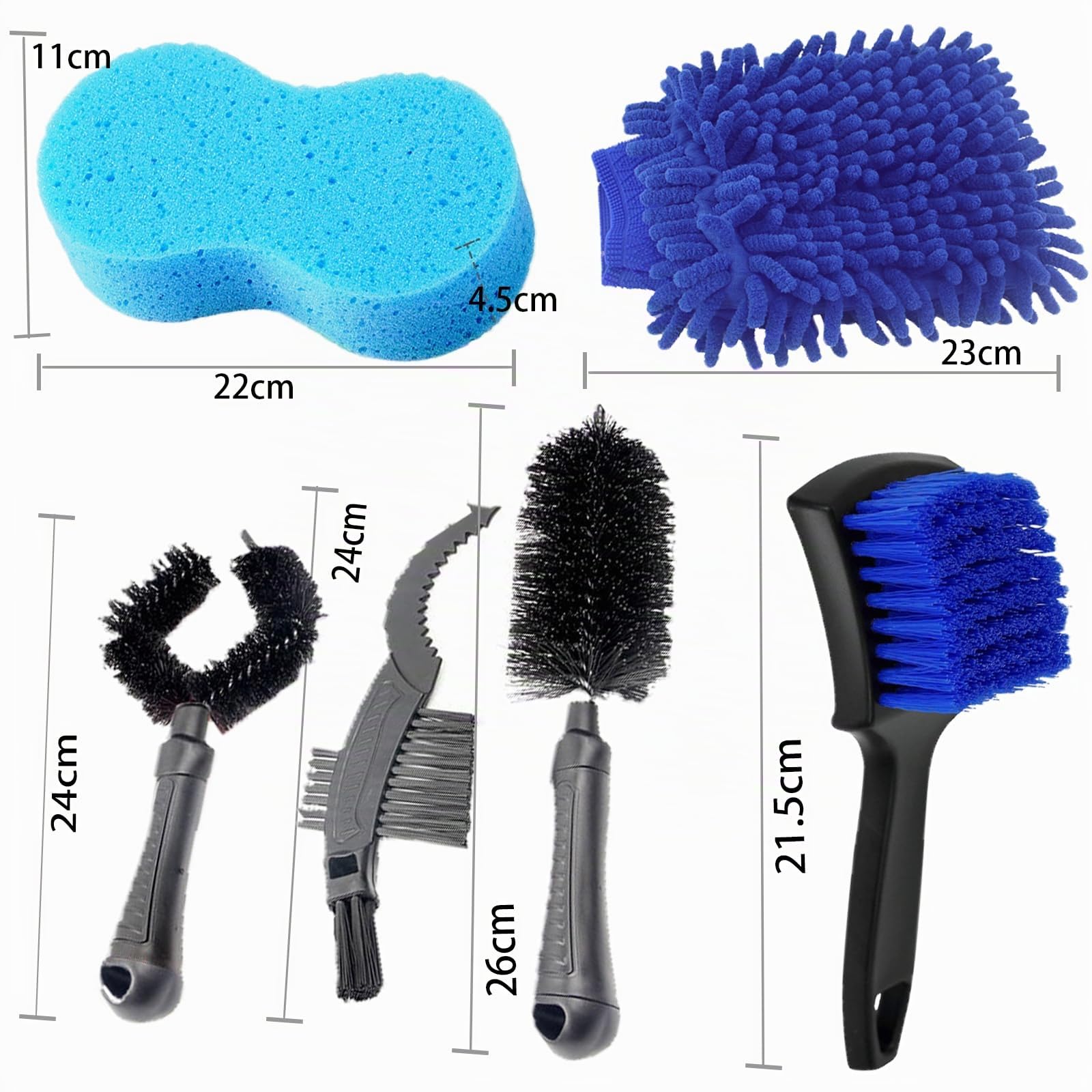 CLOPAE Kit Pulizia Bici, Bicicletta Clean Brush Kit Strumenti di Pulizia per Bici Catena con 500 ml Detergente per Catene, Lavacatena Bici Pulizia Profonda