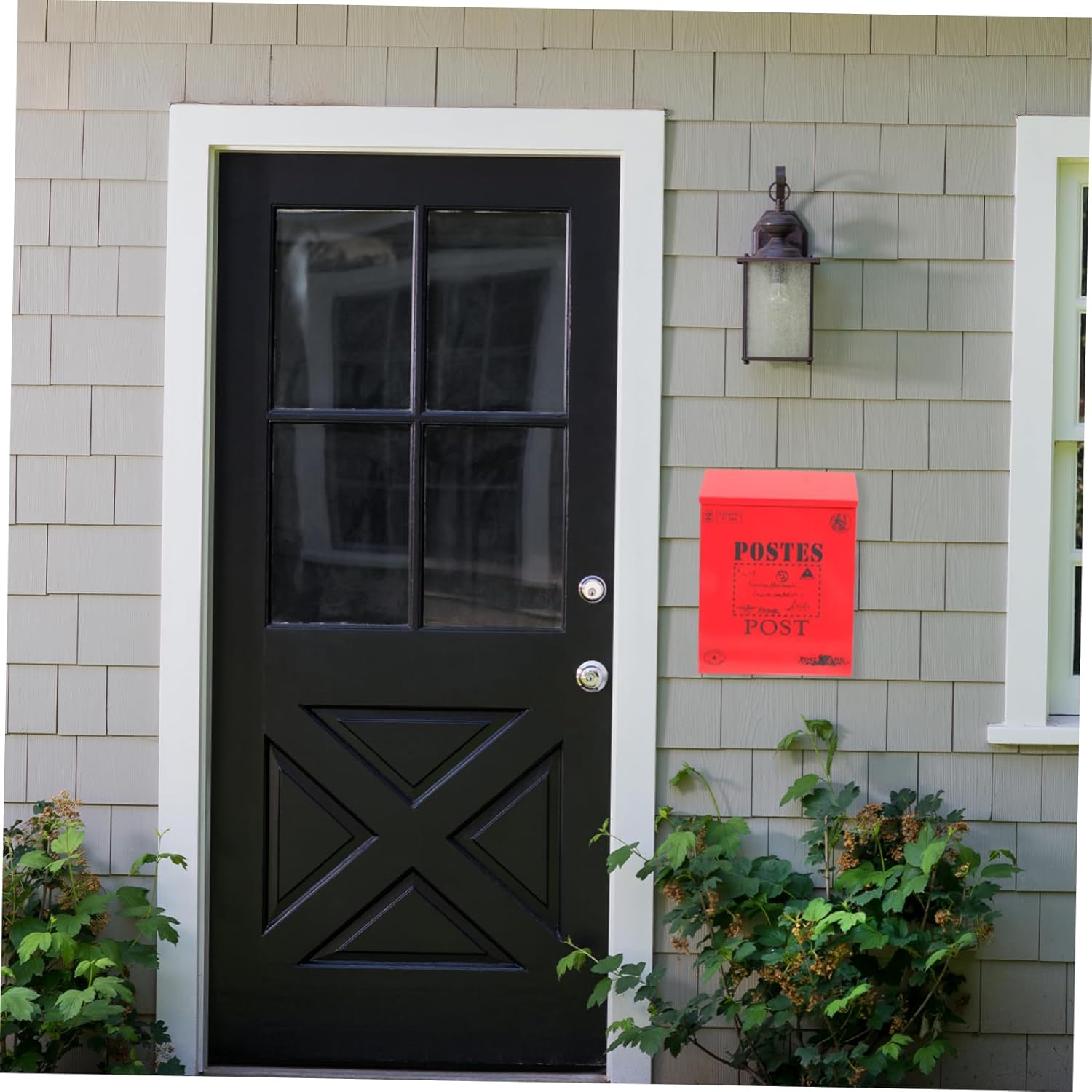 Mipcase Wall Mount Mail Box Lock Vintage Iron Post Box for Letters and Suggestions Wall-Mounted Mail Organizer Rustic Style