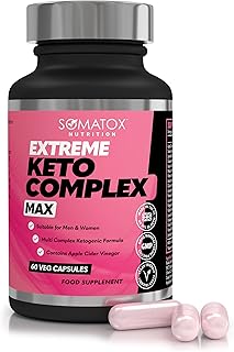 New Extreme Keto Complex Max – Advanced Ketogenic Formula for Weight Loss Fat Burner Diet Pills | with Apple Cider Vinegar, MCT & Vitamin B12 – 30 Day Vegan Capsules – Made UK GMP Certified