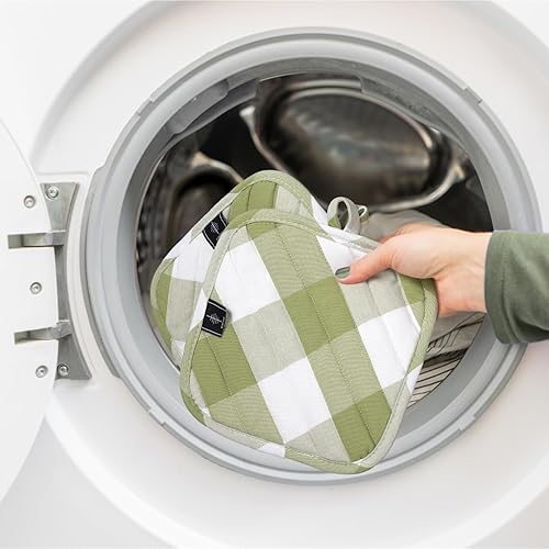 Miniatura 6 de Soportes para ollas para cocina, resistentes al calor, almohadillas calientes para encimeras, soportes para ollas de horno, agarraderas de algodón