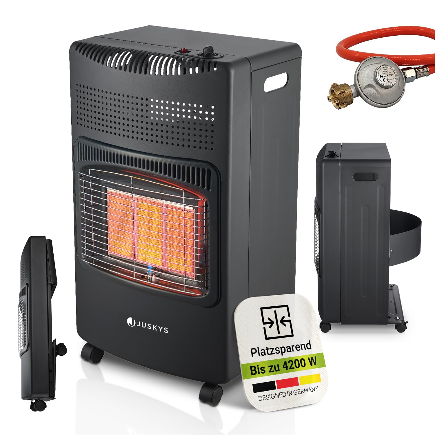 Juskys Gasheizung – GS42US Schwarz, 4200 W