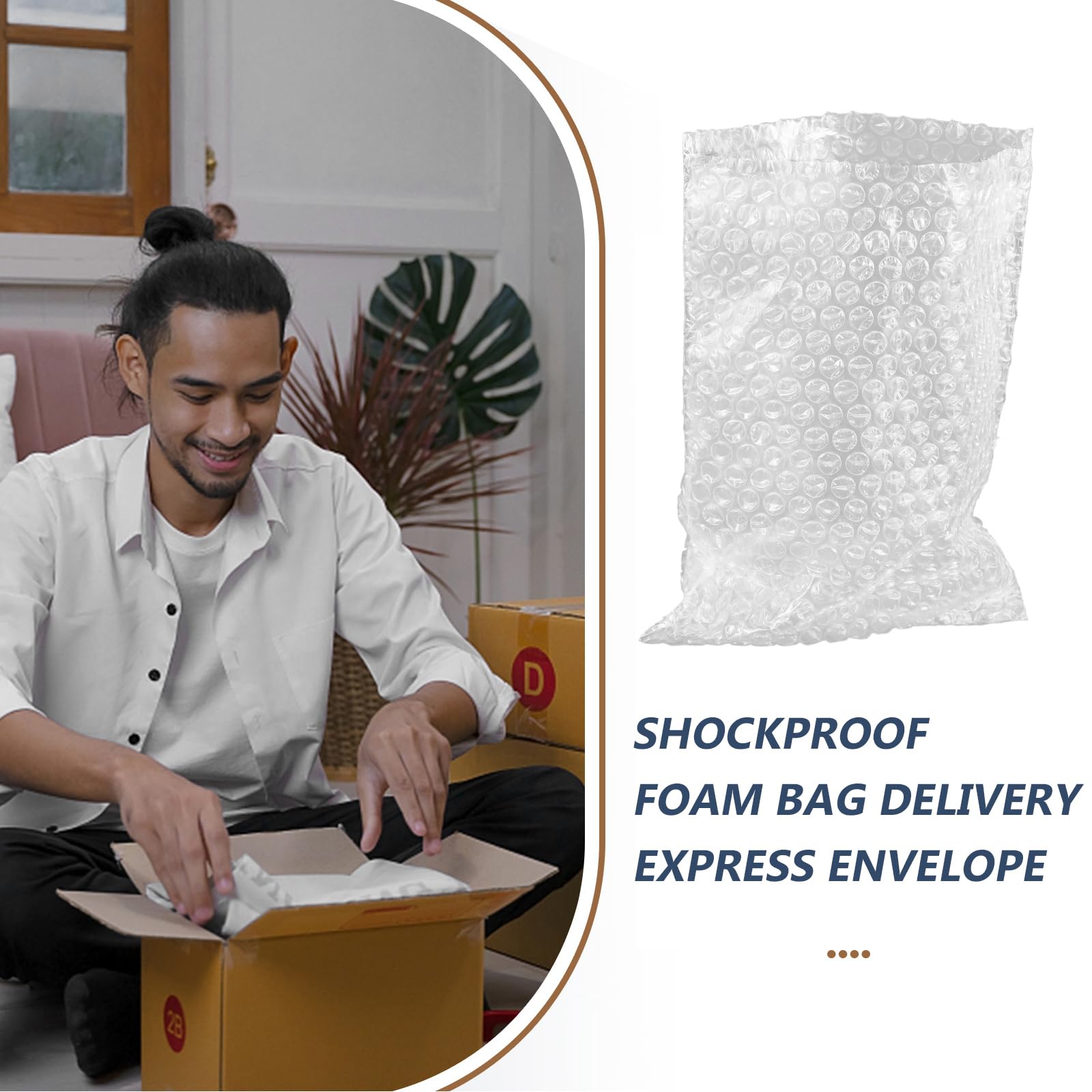 Alipis 100 Sacs À Bulles 9.84x7.87 Pouces Double Paroi Avec Fermeture Auto-Étanche Protection Anti-Choc