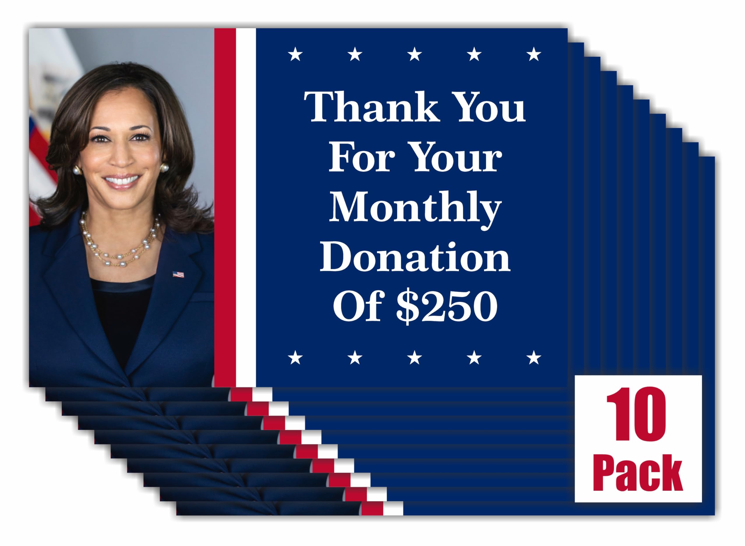 Kamala Harris Prank Postcard Re-Election Donation Funny Practical Joke, Vice President Office Mail Gag Bulk Joke Funny Practical Joke Mail Send To Friends & Family Political Gift 10 Pack