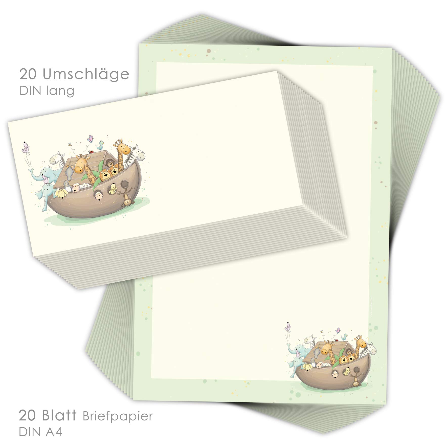 Kinder Briefpapier Set Mit Lamas - 20 Bögen + 20 Umschläge