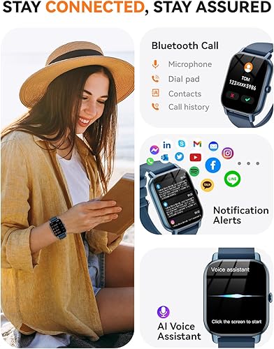 Miniatura 2 de Relojes inteligentes para mujer (respuestahacer llamadas), reloj de seguimiento de fitness HD de 1.85 pulgadas con contador de actividadmonitor de
