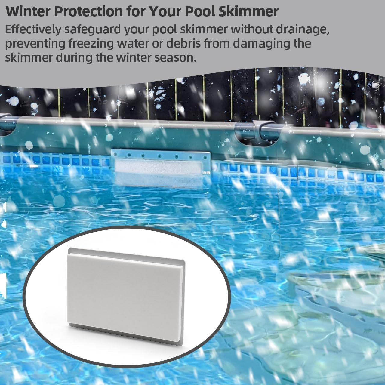 Pool Skimmer Winter Plug for Standard 8" Inground Skimmer, Winterizing Door Cover Plate for Hayward SP1084 1089, for Aquador 1084, for Pentair Bermuda, for Waterway Renegade Standard 8-inch Skimmer