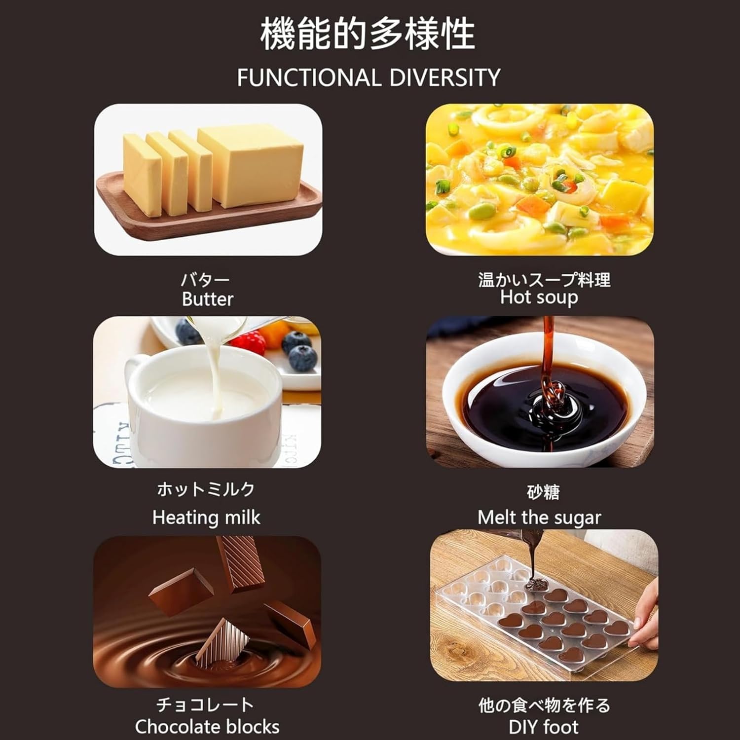 チョコレート溶融機 融解ポット 溶融鍋 溶融用鍋 30-80℃ 湯煎 DIY