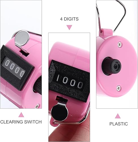 Miniatura 6 de Contador de clics manual de 3 piezas, herramienta ergonómica multicolor para seguimiento de fitness, asistencia al aula, conteo de inventario (1.9 x