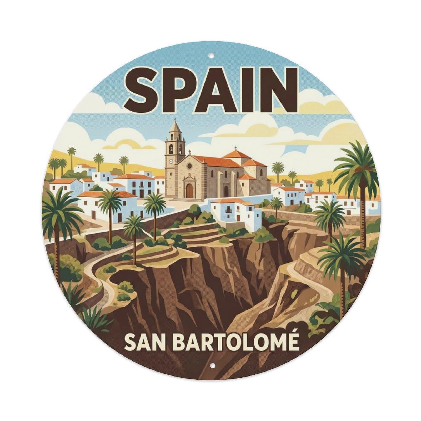 Gran Canaria San Bartolome Spain Landmark Travel Metal Tin Sign