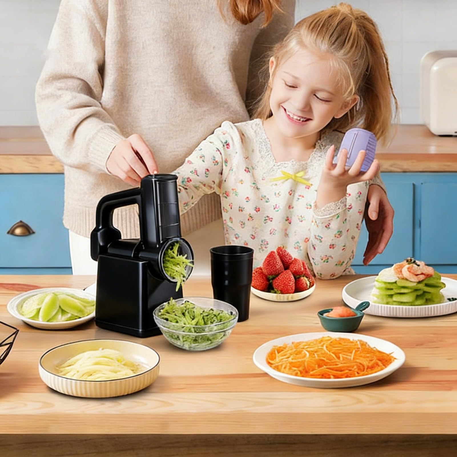 Picador Eléctrico Rallador De Queso Automático Recargable | Rebanador Y Picador De Verduras Y Alimentos Para Pepino Zanahoria Ajo Y Ensalada En Cocina Doméstica