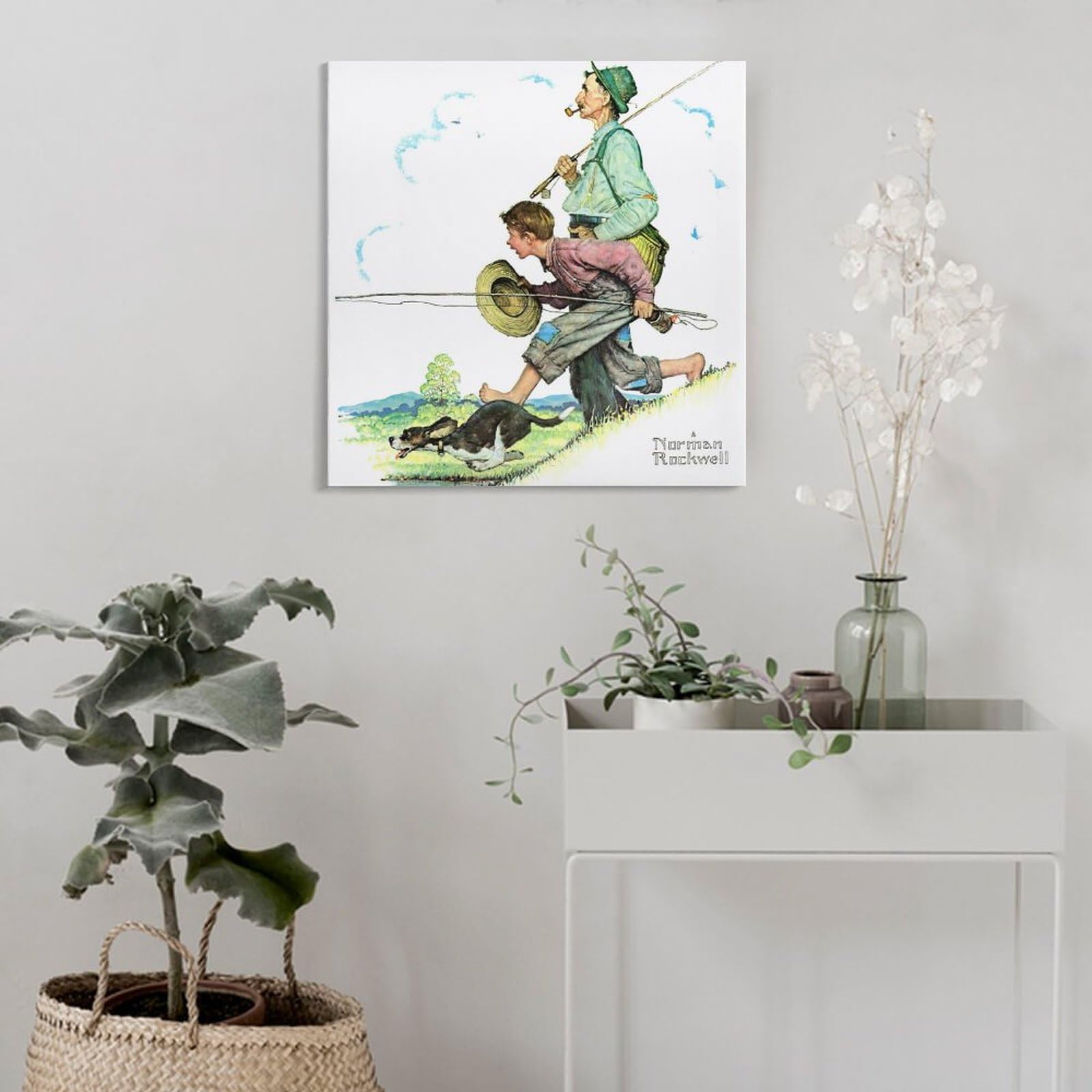 額装品/Fishing/ノーマン ロックウェル/アート/ポスター/インテリア Amazon.co.jp: Norman Rockwell ノーマンロックウェル（おじいちゃんと